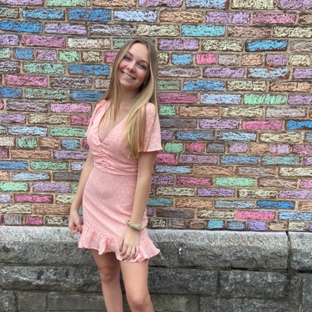 pink floral dress